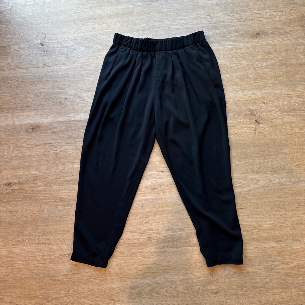 Helmut Lang Black Stretch Waist Cropped Joggers P